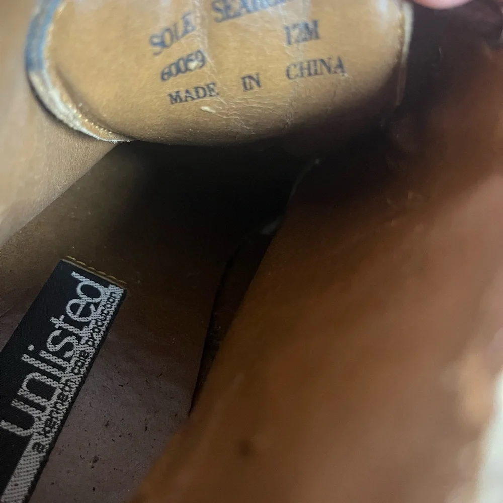 Unlisted by Kenneth Cole Brown Distressed Leather Moc Toe Lug Sole Boots Size 12